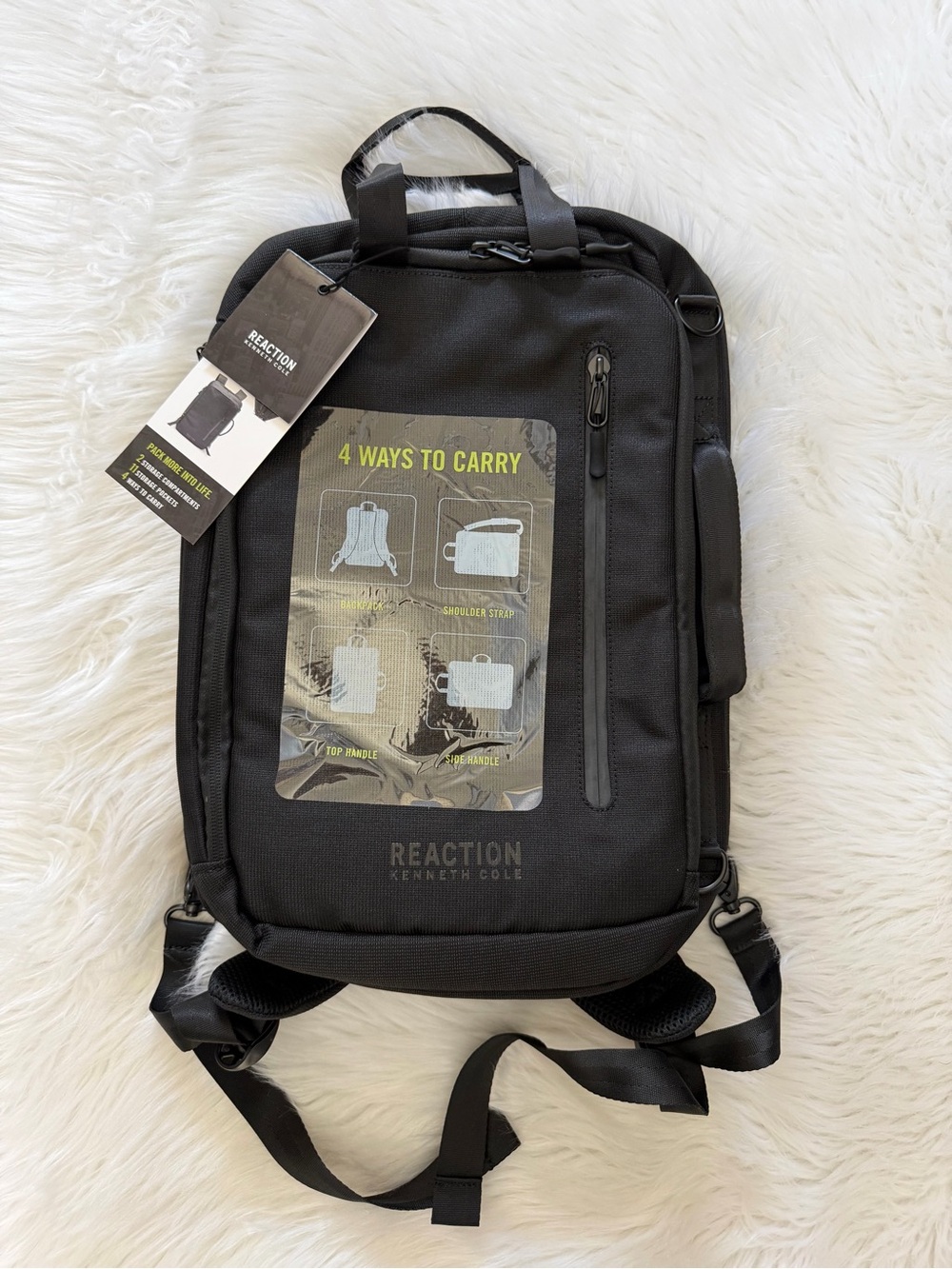 Kenneth Cole Reaction Black Convertible Backpack